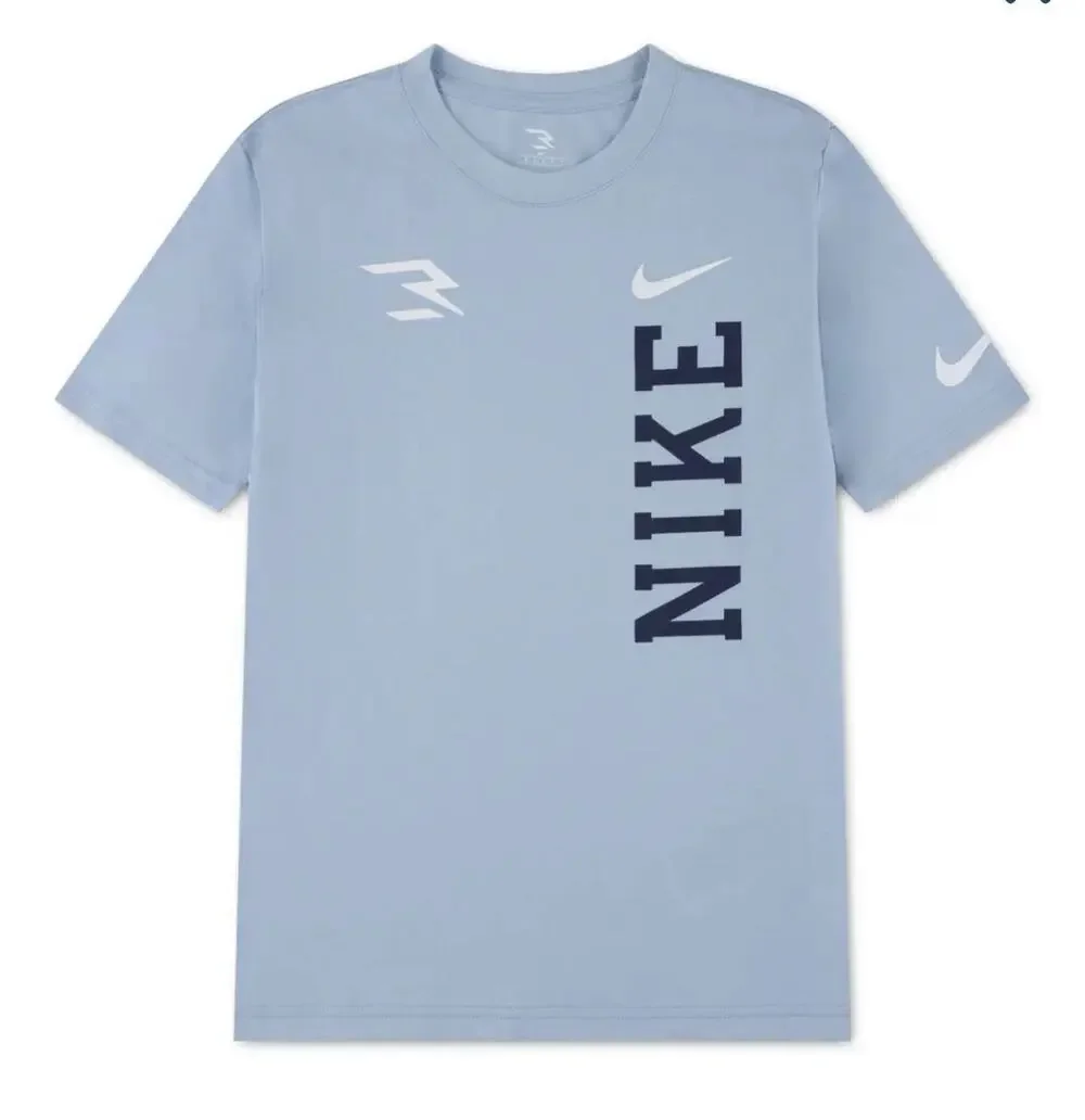 Nike 3Brand T-Shirt Boys XL Blue Sportswear Graphic Swoosh Logo Tee Shirt NEW